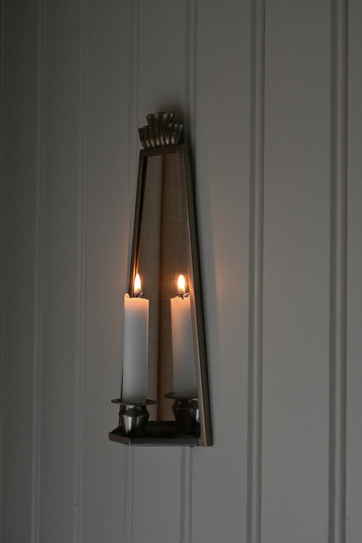 Väggljusstake Tenn/Glas