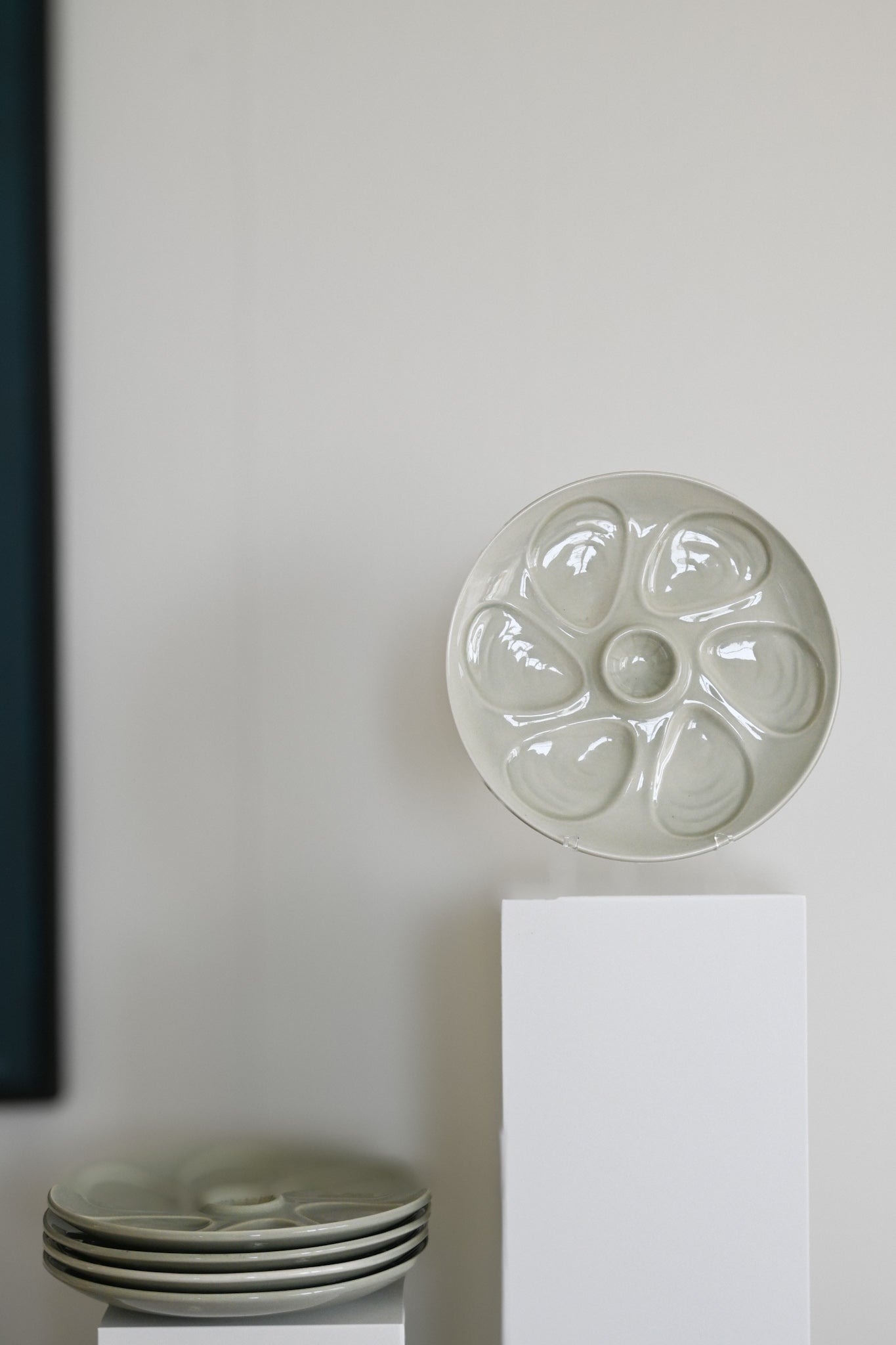 Ostrontallrik Ljusblå/grå