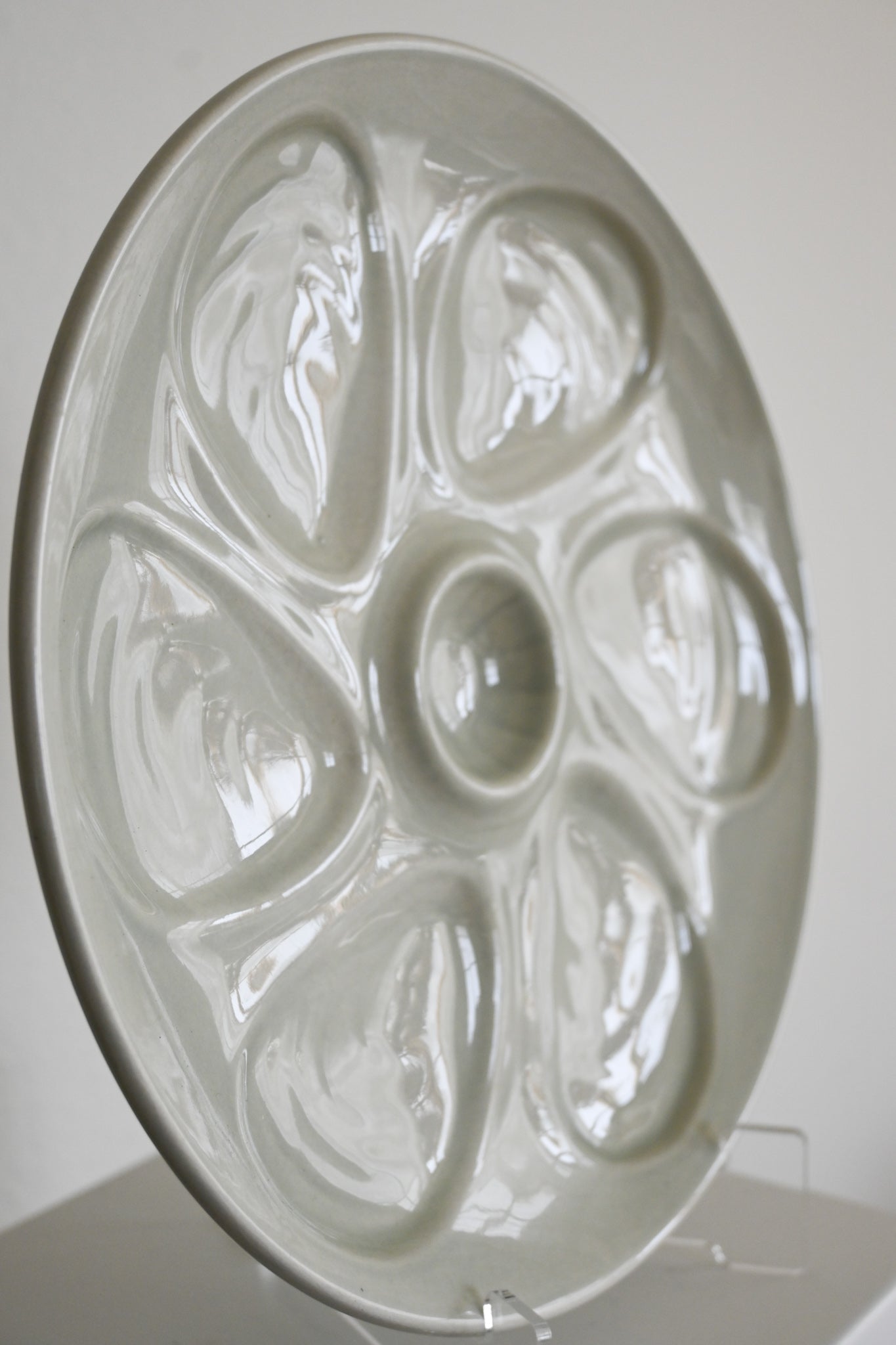 Ostrontallrik Ljusblå/grå