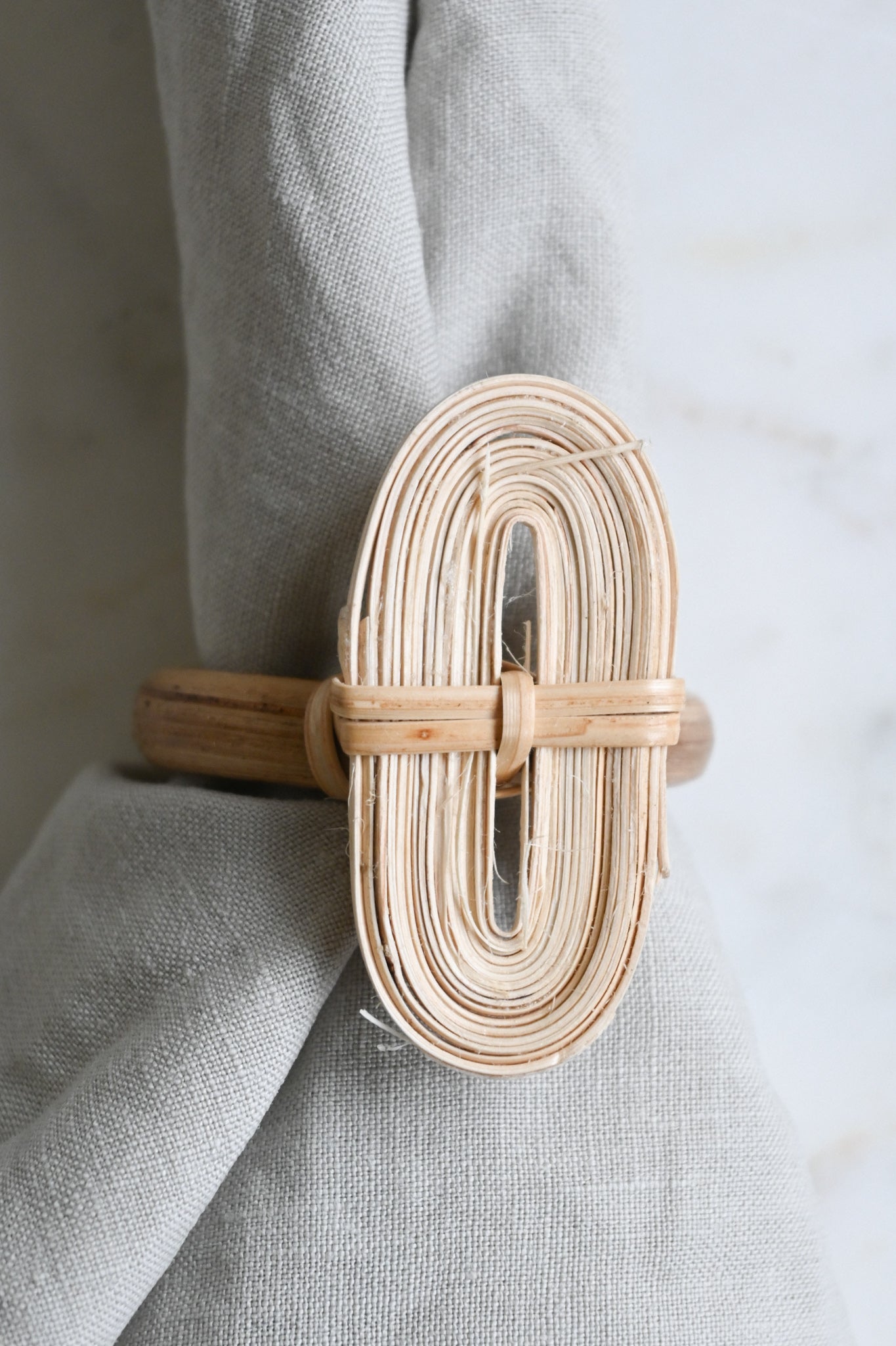 6st Servettringar Bambu Oval