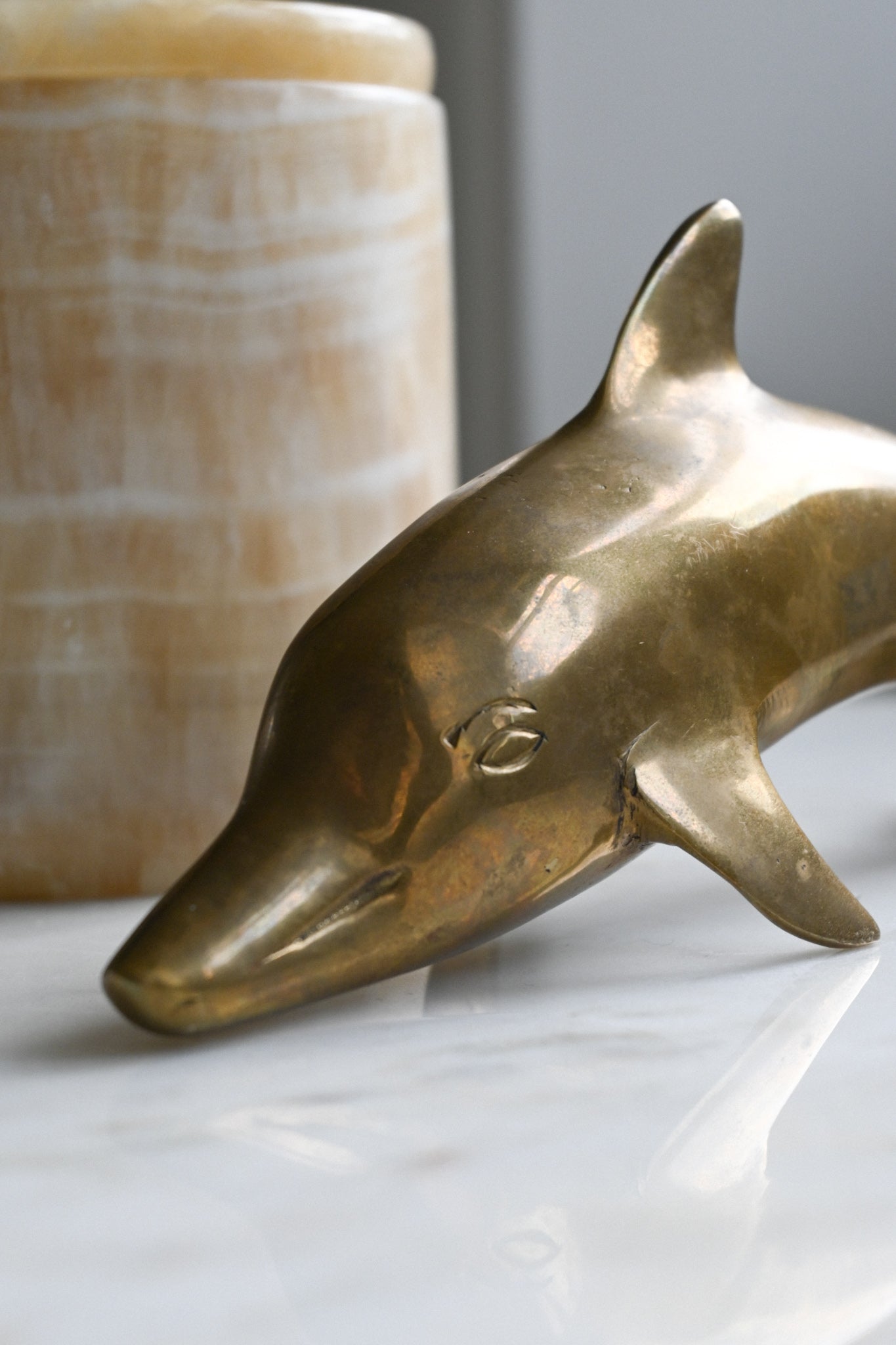 Dekoration Delfin Mässing