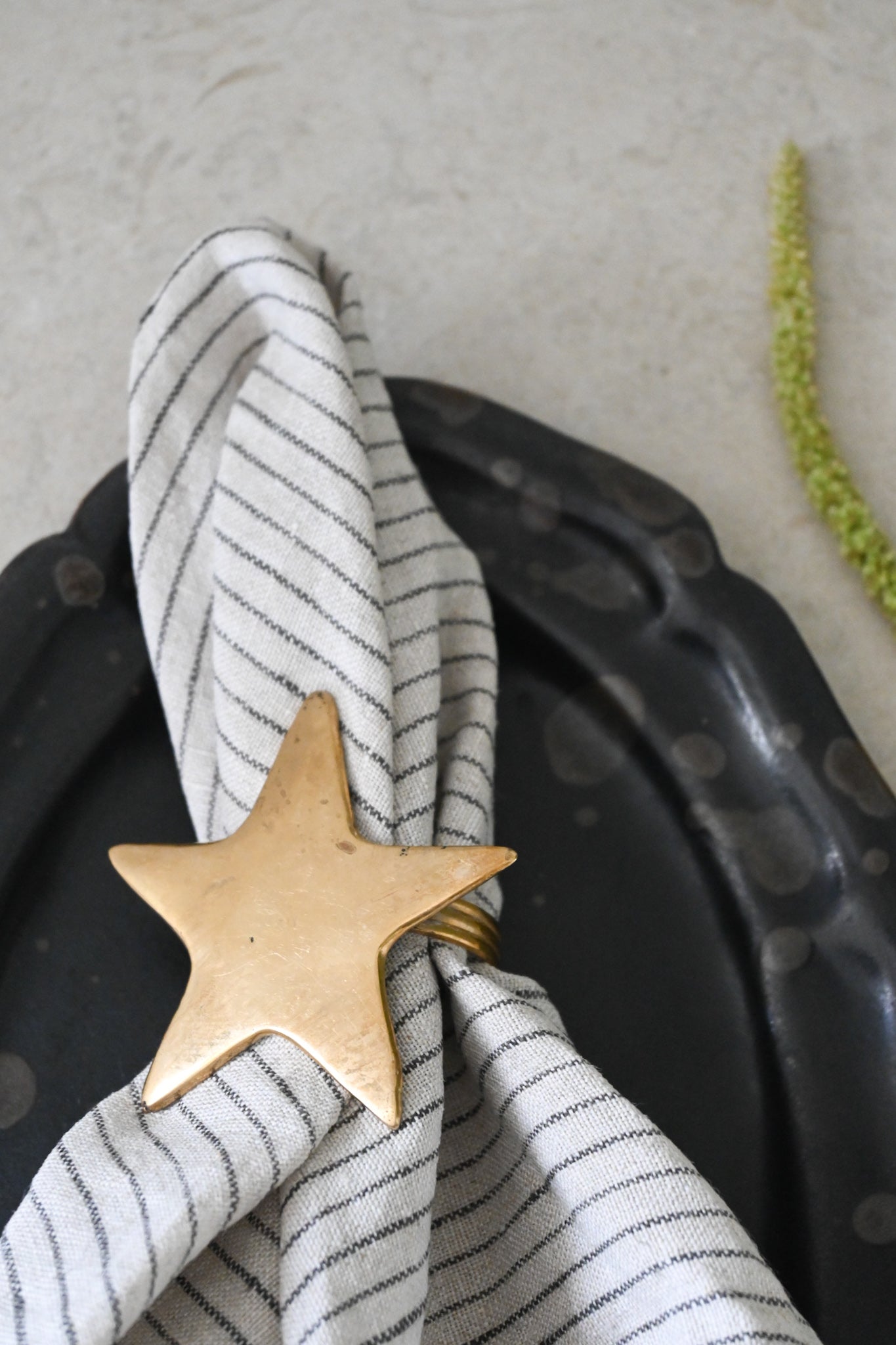 6 Servettringar Mässing