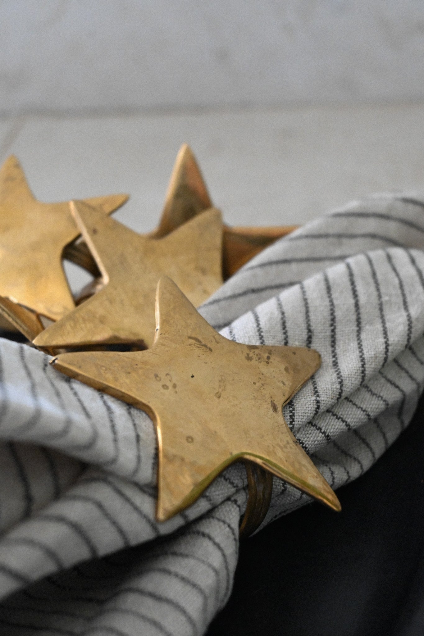 6 Servettringar Mässing