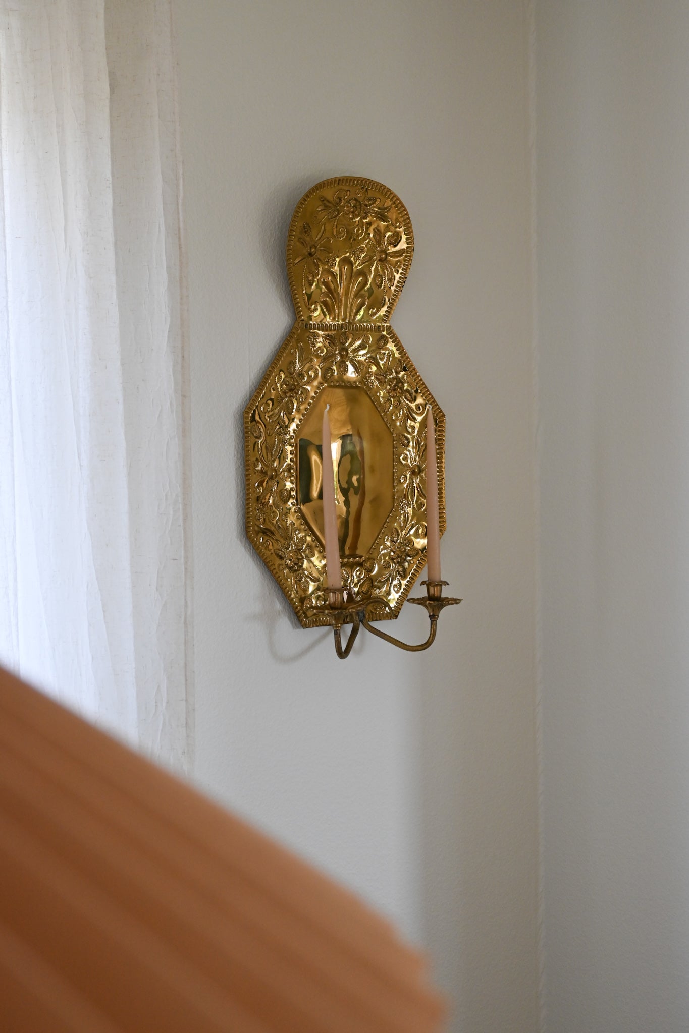 Väggljusstake Mässing