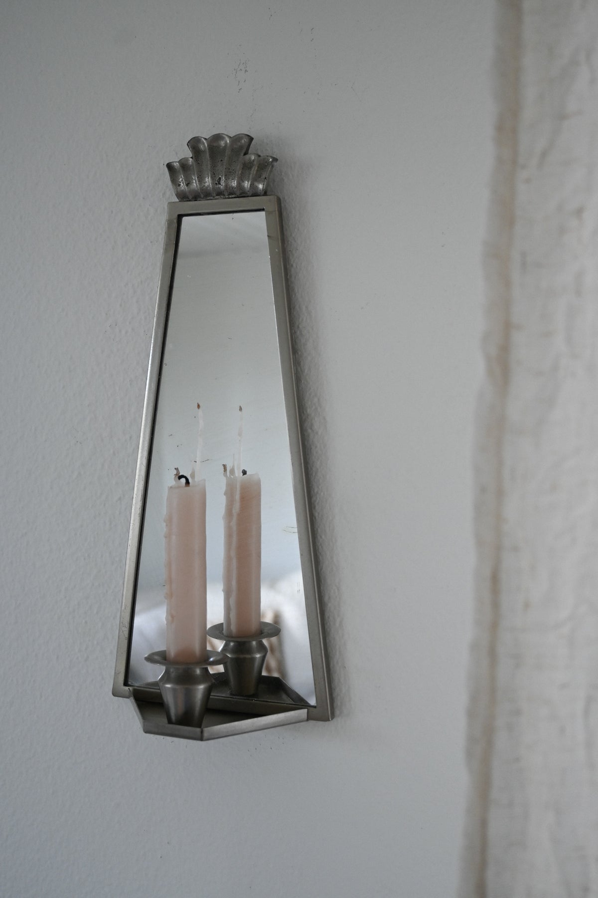 Väggljusstake Tenn/Glas