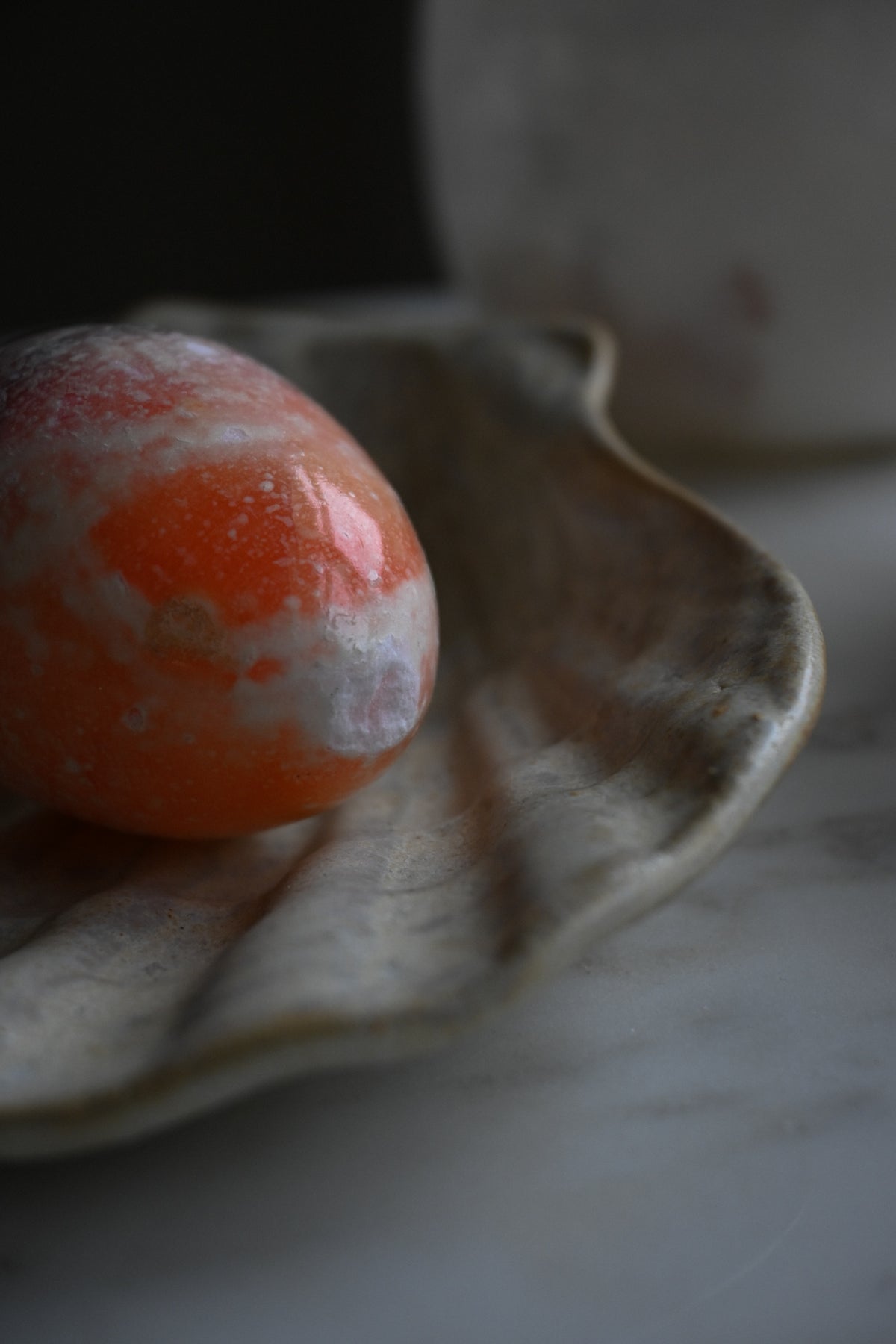 Stenägg Orange/Vit