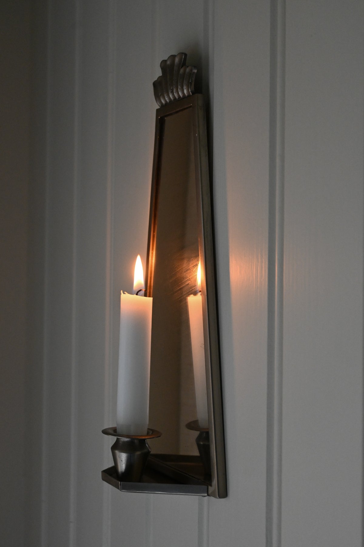 Väggljusstake Tenn/Glas