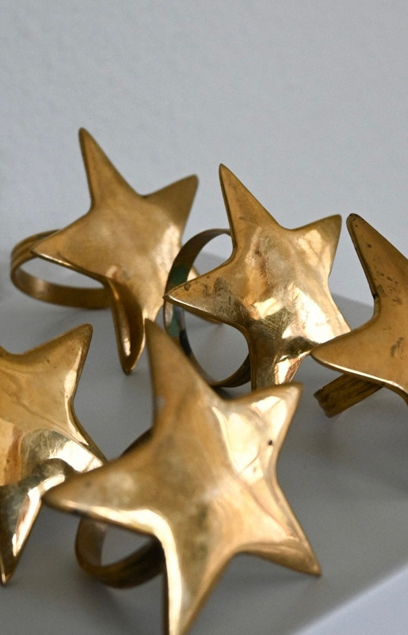 6 Servettringar Mässing